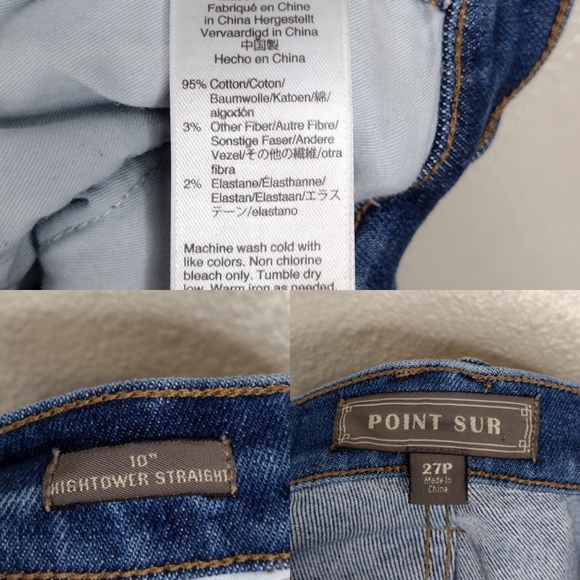 Point Sur Women's Denim Distressed High Tower Straight Jeans Size 27P - Picture 15 of 16